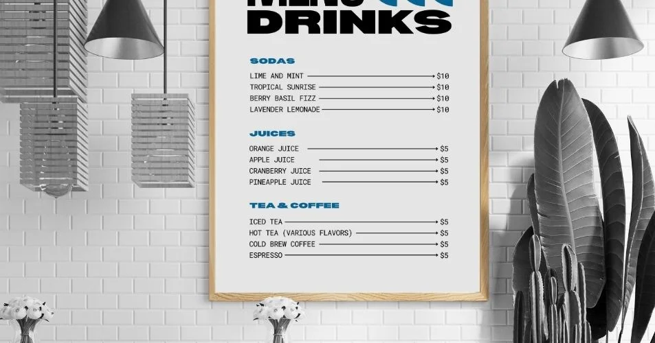 Custom Signage Menu