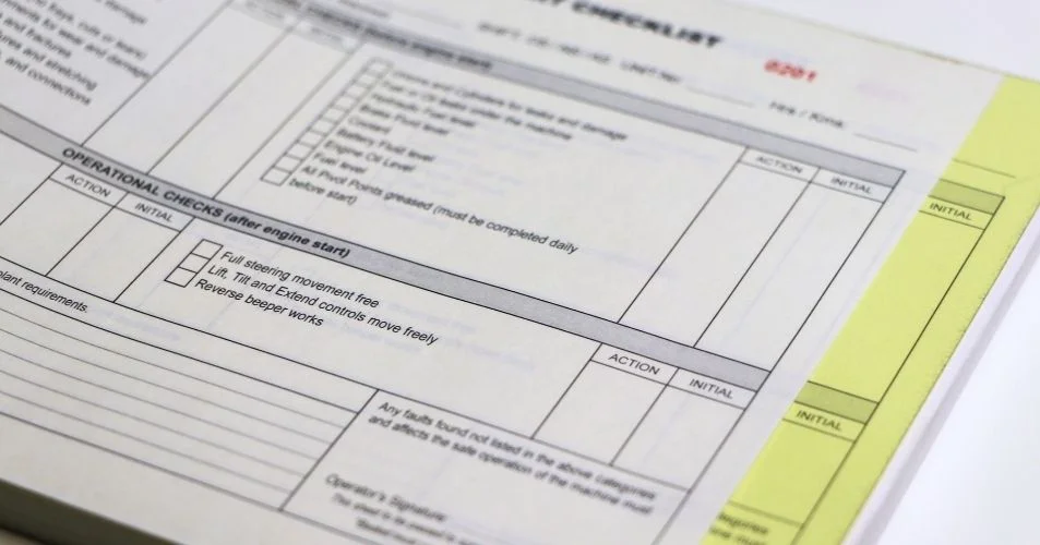 Pre-Start Checklist Inside