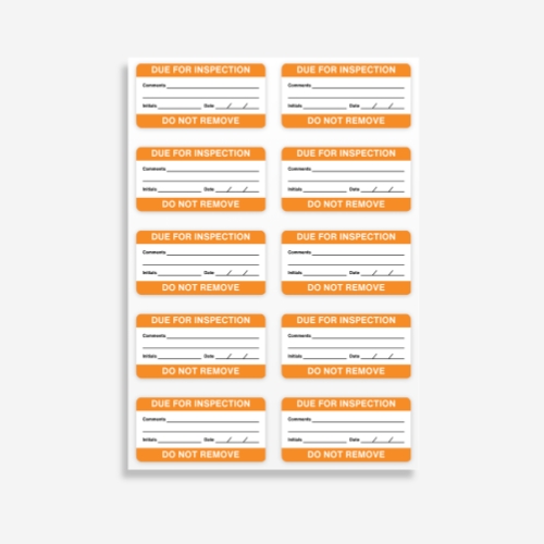 Due for Inspection Labels