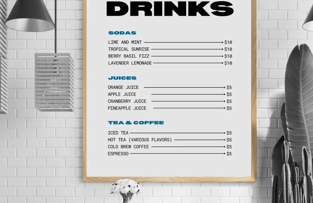 Custom Signage Menu