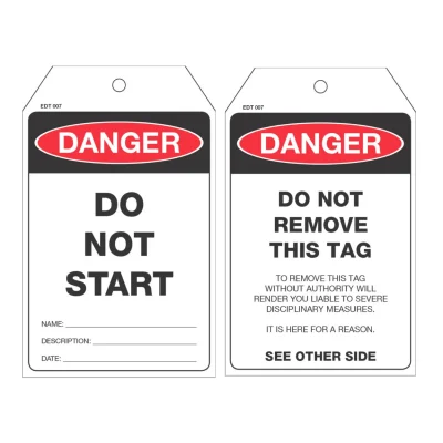 EDT 007 ECONOMY DANGER TAG DO NOT START TAG