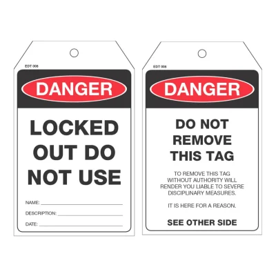 EDT 008 ECONOMY DANGER TAG LOCKED OUT DO NOT USE TAG