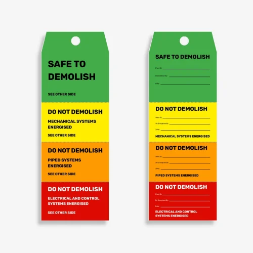 FST 103 Four Stage Safe to Demolish Flange Tag