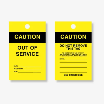 HDT 005 Caution Out of Service Tag Heavy Duty Tags