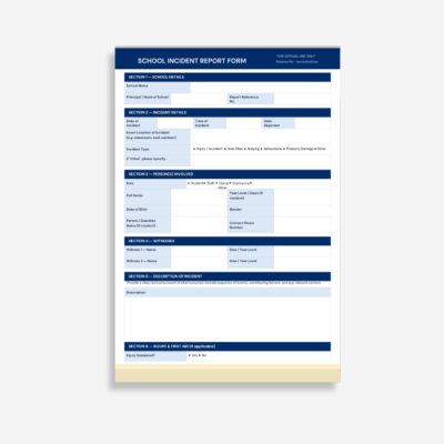 Incident Report Forms Incident Report Forms