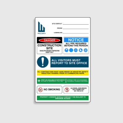 Construction Site Entry Sign Construction Site Entry Sign