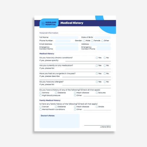 Medical History Forms