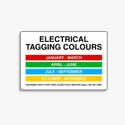 SSA 401 Test and Tag Colour Guide Sign