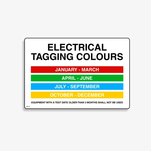 SSA 401 Test and Tag Colour Guide Sign