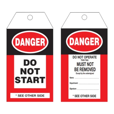 STA 001 DANGER DO NOT START Tag