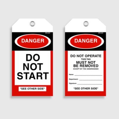 STA 001 Do Not Start Tag Tearproof tags