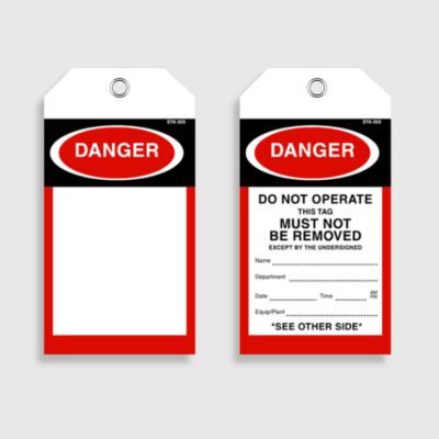 STA 003 Danger Blank Tag