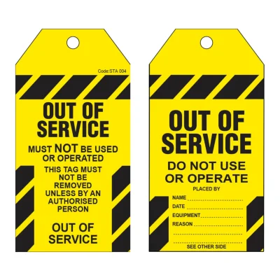 STA 004 OUT OF SERVICE TAG
