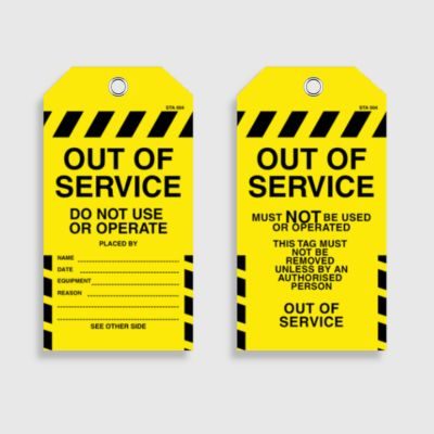 STA 004 out of service tag