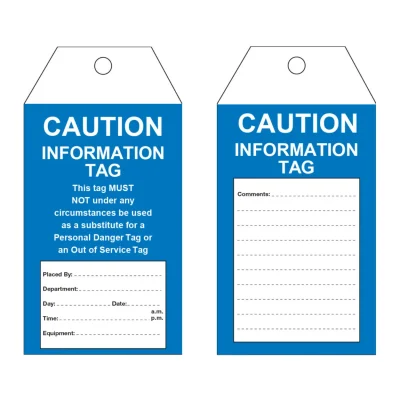 STA005 CAUTION INFORMATION TAG