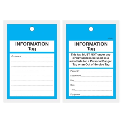 STA 013 TAMPER PROOF INFORMATION TAG
