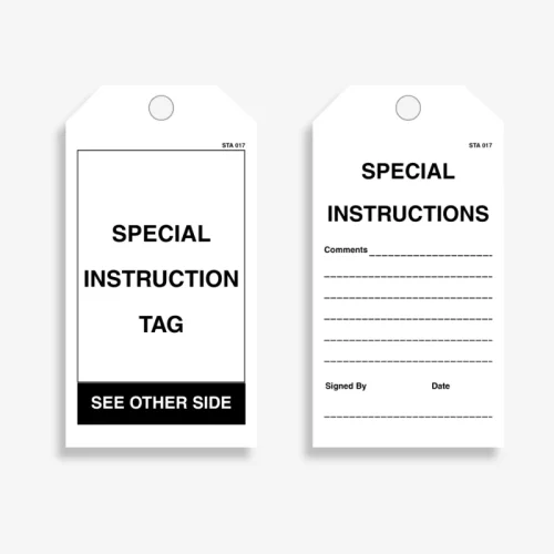 STA 017 Special Instructions Tag
