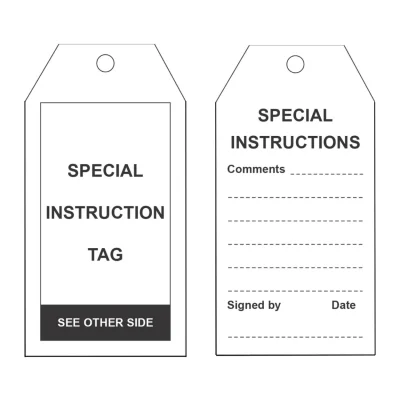 STA 017 SPECIAL INSTRUCTIONS TAG