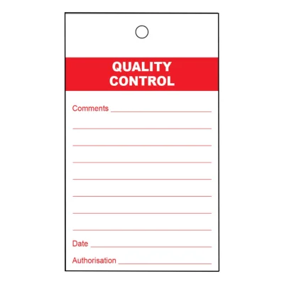 STA 102 QUALITY CONTROL TAG