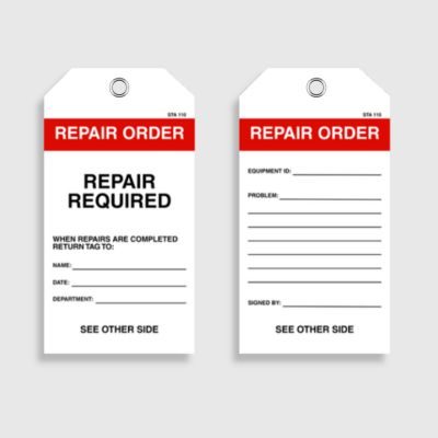 STA 110 Repair Order Tag