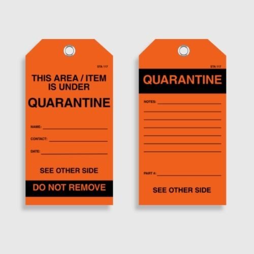 STA 117 Quarantine Tag