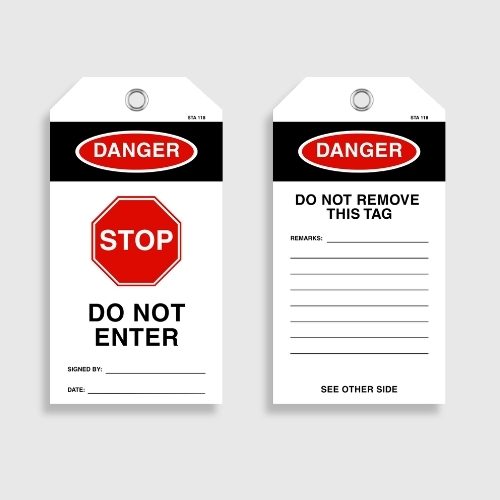 STA 118 Danger Stop Do Not Enter Tag