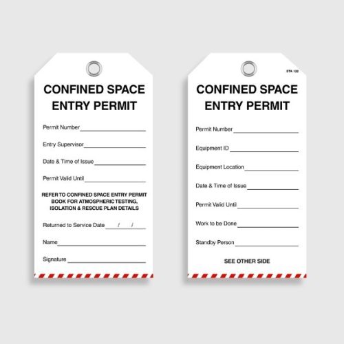 STA 132 Confined Space Entry Permit Tag ​