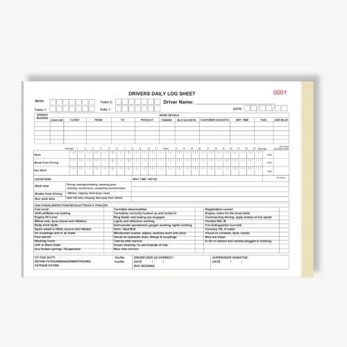 Trip Sheet Book