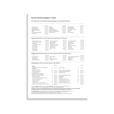 Vehicle Inspection Checklist