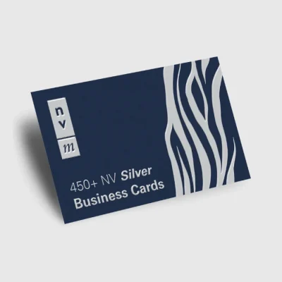 Velvet Laminate Business Card + Silver Velvet Laminate Business Card + Silver