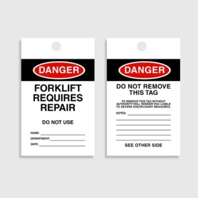 HDT 008 Forklift Repair Required Tag