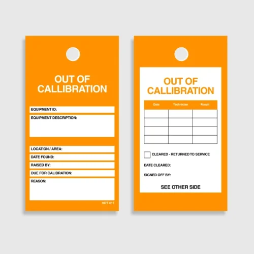 Out of Calibration Tag