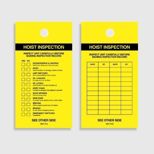 Hoist Inspection Tag
