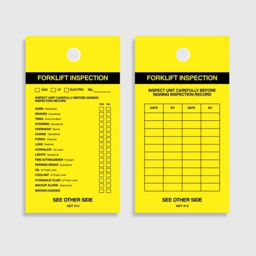 Forklift Inspection Tag